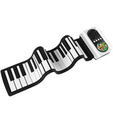 Maxbell Roll up Piano Electric Hand Roll Piano Keyboard for Programming Travel Adult 37 keys black white