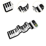Maxbell Roll up Piano Electric Hand Roll Piano Keyboard for Programming Travel Adult 37 keys black white