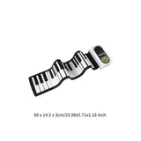 Maxbell Roll up Piano Electric Hand Roll Piano Keyboard for Programming Travel Adult 37 keys black white