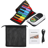 Maxbell Roll up Piano Electric Hand Roll Piano Keyboard for Programming Travel Adult 37 keys color