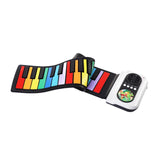 Maxbell Roll up Piano Electric Hand Roll Piano Keyboard for Programming Travel Adult 37 keys color