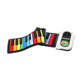 Maxbell Roll up Piano Electric Hand Roll Piano Keyboard for Programming Travel Adult 37 keys color