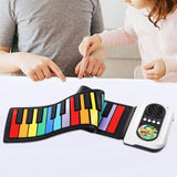 Maxbell Roll up Piano Electric Hand Roll Piano Keyboard for Programming Travel Adult 37 keys color