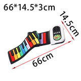 Maxbell Roll up Piano Electric Hand Roll Piano Keyboard for Programming Travel Adult 37 keys color