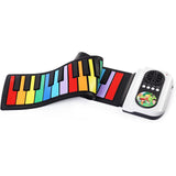 Maxbell Roll up Piano Electric Hand Roll Piano Keyboard for Programming Travel Adult 37 keys color
