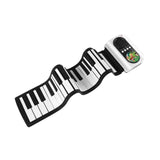 Maxbell Roll up Piano Electric Hand Roll Piano Keyboard for Programming Travel Adult 49 keys black white