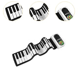 Maxbell Roll up Piano Electric Hand Roll Piano Keyboard for Programming Travel Adult 49 keys black white