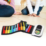 Maxbell Roll up Piano Electric Hand Roll Piano Keyboard for Programming Travel Adult 49 keys color