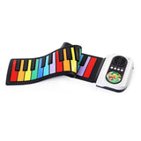 Maxbell Roll up Piano Electric Hand Roll Piano Keyboard for Programming Travel Adult 49 keys color