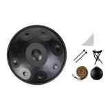 Maxbell 9 Tones Hand Pan Drum Educational Toy Ethereal Drum for Concert Yoga Musical black