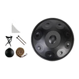 Maxbell 9 Tones Hand Pan Drum Educational Toy Ethereal Drum for Concert Yoga Musical black