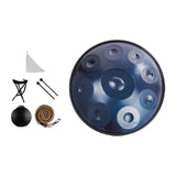 Maxbell 9 Tones Hand Pan Drum Educational Toy Ethereal Drum for Concert Yoga Musical blue