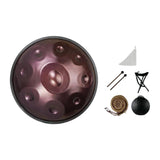 Maxbell 9 Tones Hand Pan Drum Educational Toy Ethereal Drum for Concert Yoga Musical Violet