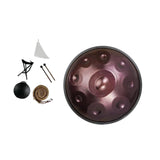 Maxbell 9 Tones Hand Pan Drum Educational Toy Ethereal Drum for Concert Yoga Musical Violet