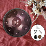 Maxbell 9 Tones Hand Pan Drum Educational Toy Ethereal Drum for Concert Yoga Musical Violet