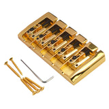 Maxbell 5 Strings Fixed Bridge Tailpiece for Electric Bass Parts Instruments Gold