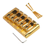 Maxbell 5 Strings Fixed Bridge Tailpiece for Electric Bass Parts Instruments Gold