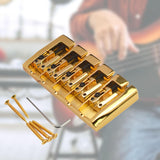 Maxbell 5 Strings Fixed Bridge Tailpiece for Electric Bass Parts Instruments Gold