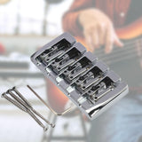 Maxbell 5 Strings Fixed Bridge Tailpiece for Electric Bass Parts Instruments Argent