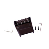 Maxbell 4 Strings Bass Bridge with Locking Saddles for Bass Guitar Parts Instruments Black