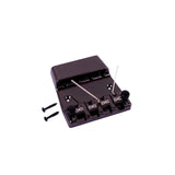 Maxbell 4 Strings Bass Bridge with Locking Saddles for Bass Guitar Parts Instruments Black