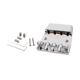 Maxbell 4 Strings Bass Bridge with Locking Saddles for Bass Guitar Parts Instruments Argent