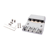 Maxbell 4 Strings Bass Bridge with Locking Saddles for Bass Guitar Parts Instruments Argent