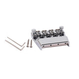 Maxbell 4 Strings Bass Bridge with Locking Saddles for Bass Guitar Parts Instruments Argent