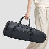 Maxbell Thick Suona Bag Travel Accessories PU Leather Musical Instrument Storage Bag black