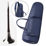 Maxbell Thick Suona Bag Travel Accessories PU Leather Musical Instrument Storage Bag blue