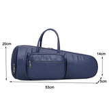 Maxbell Thick Suona Bag Travel Accessories PU Leather Musical Instrument Storage Bag blue