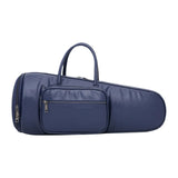 Maxbell Thick Suona Bag Travel Accessories PU Leather Musical Instrument Storage Bag blue