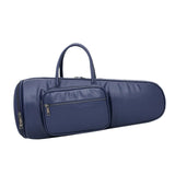 Maxbell Thick Suona Bag Travel Accessories PU Leather Musical Instrument Storage Bag blue