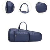 Maxbell Thick Suona Bag Travel Accessories PU Leather Musical Instrument Storage Bag blue