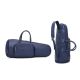 Maxbell Thick Suona Bag Travel Accessories PU Leather Musical Instrument Storage Bag blue