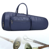 Maxbell Thick Suona Bag Travel Accessories PU Leather Musical Instrument Storage Bag blue