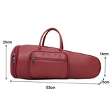 Maxbell Thick Suona Bag Travel Accessories PU Leather Musical Instrument Storage Bag red