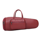 Maxbell Thick Suona Bag Travel Accessories PU Leather Musical Instrument Storage Bag red