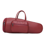 Maxbell Thick Suona Bag Travel Accessories PU Leather Musical Instrument Storage Bag red