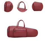 Maxbell Thick Suona Bag Travel Accessories PU Leather Musical Instrument Storage Bag red