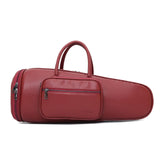 Maxbell Thick Suona Bag Travel Accessories PU Leather Musical Instrument Storage Bag red
