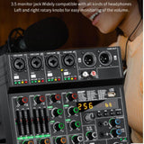 Maxbell 6 Channel 48V Audio Source Adjustment Audio Mixer for Party Studio Recording