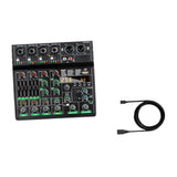 Maxbell 6 Channel 48V Audio Source Adjustment Audio Mixer for Party Studio Recording