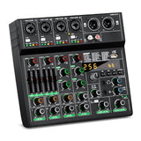 Maxbell 6 Channel 48V Audio Source Adjustment Audio Mixer for Party Studio Recording
