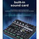 Maxbell 6 Channel 48V Audio Source Adjustment Audio Mixer for Party Studio Recording