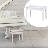 Maxbell Keyboard Bench Piano Seat for Guzheng Performance Musical Instrument Playing White