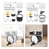 Maxbell Kids Jazz Drum Set Early Learning with Stool for Boys Girls Children Concert Black