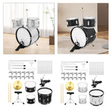 Maxbell Kids Jazz Drum Set Early Learning with Stool for Boys Girls Children Concert Black