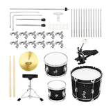 Maxbell Kids Jazz Drum Set Early Learning with Stool for Boys Girls Children Concert Black