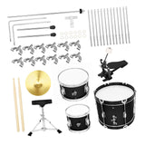 Maxbell Kids Jazz Drum Set Early Learning with Stool for Boys Girls Children Concert Black